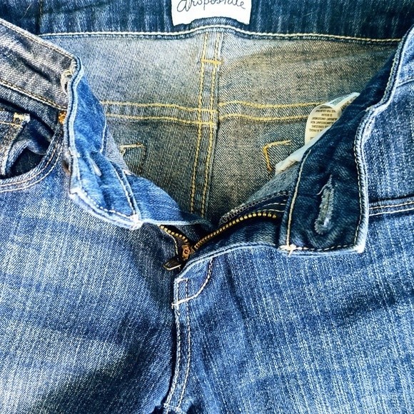 Aeropostale Ashley Ultra Skinny 5/6 Distressed Ankle/Cropped Denim Blue Jeans - Picture 3 of 12